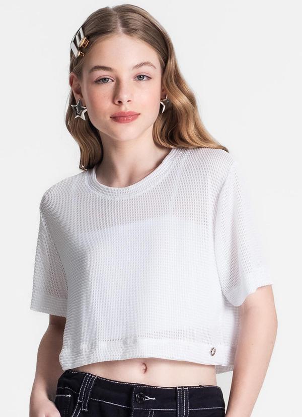Minty - Blusa Juvenil Feminina com Sobreposição Branco 4