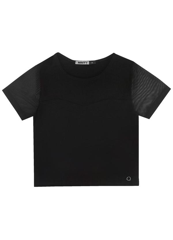 Minty - Blusa Juvenil Feminina com Tule Preto