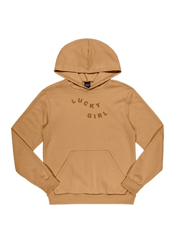 Rezzato - Blusão Moletom Lucky Girl Feminino Marrom