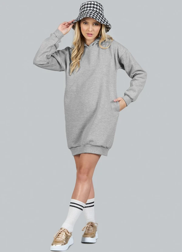 Soft Bonni - Blusão Teen Feminino Moletom Oversized Cinza 2