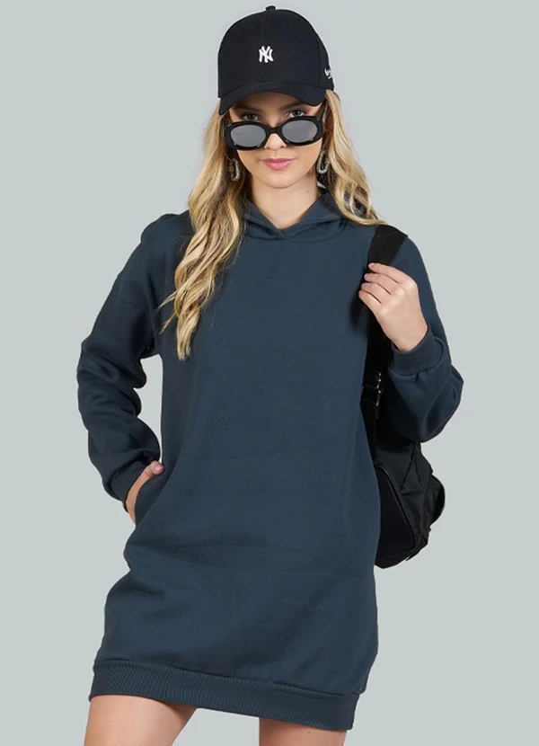 Soft Bonni - Blusão Teen Feminino Moletom Oversized Cinza
