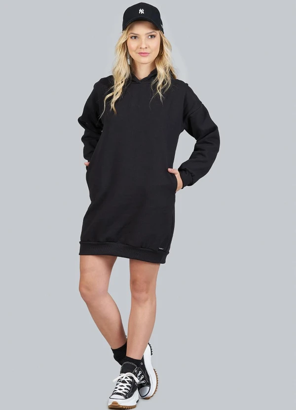 Soft Bonni - Blusão Teen Feminino Moletom Oversized Preto 2