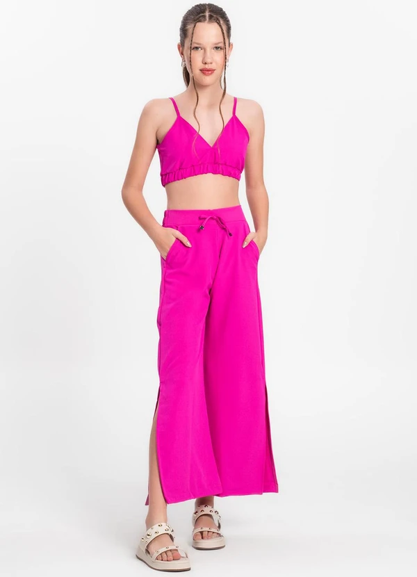 Minty - Calça Juvenil Feminina em Crepe Light Rosa 3