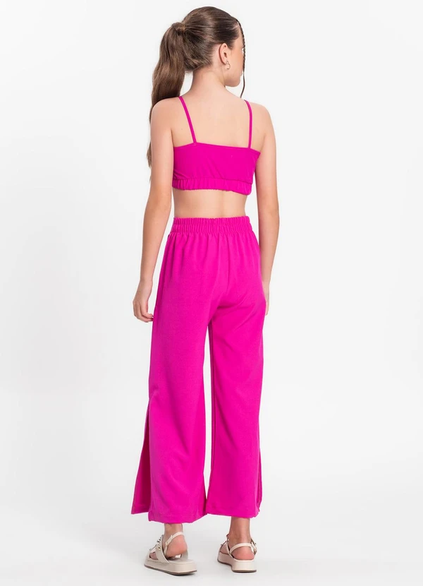 Minty - Calça Juvenil Feminina em Crepe Light Rosa 4