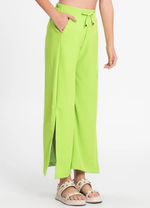 Minty - Calça Juvenil Feminina em Crepe Light Verde - MINTY