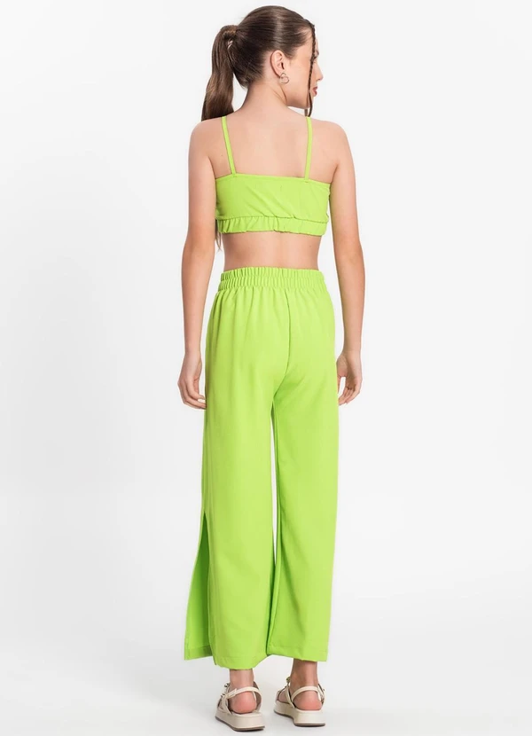 Minty - Calça Juvenil Feminina em Crepe Light Verde 4