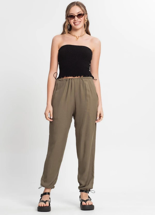 Minty - Calça Juvenil Menina em Sarja Verde 3