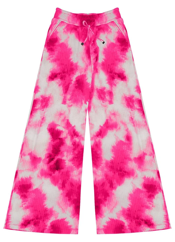 Minty - Calça Juvenil Pantalona em Ribana Canelada Rosa 4