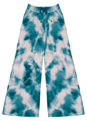 Minty - Calça Juvenil Pantalona em Ribana Canelada Verde - MINTY