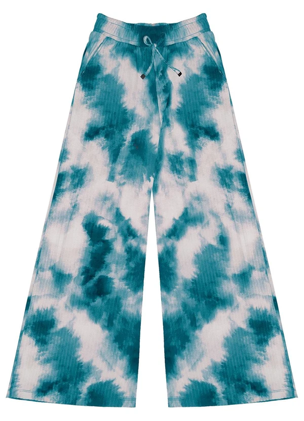 Minty - Calça Juvenil Pantalona em Ribana Canelada Verde