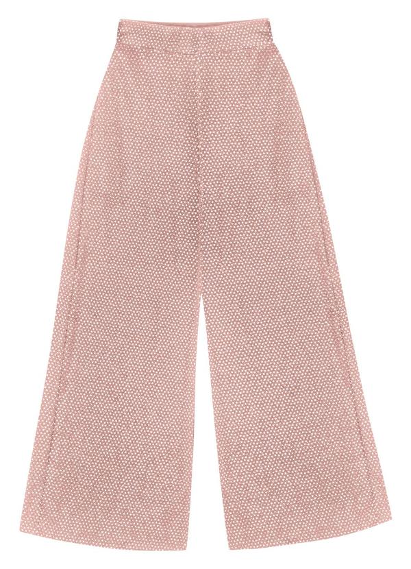 Minty - Calça Juvenil Wide Leg em Lantejoulas Rose Gold