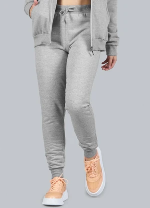 Soft Bonni - Calça Teen Feminino Moletom com Punho Cinza - SOFT BONNI