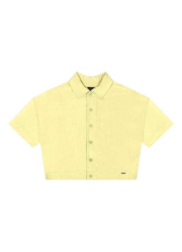 Rezzato - Camisa Cropped Clássica Teen Feminino Amarelo