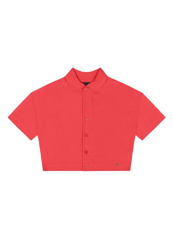 Rezzato - Camisa Cropped Clássica Teen Feminino Vermelho
