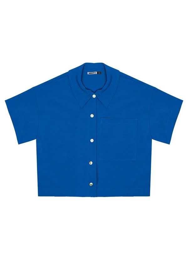 Minty - Camisa Juvenil Feminina com Bolso Azul