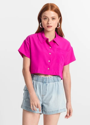Minty - Camisa Juvenil Feminina com Bolso Rosa - MINTY