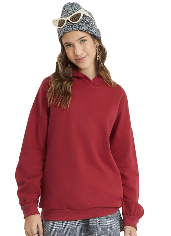 Amora - Casaco em Moletom Teen Menina Vermelho