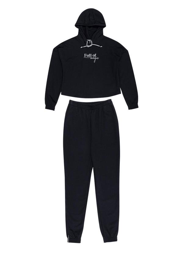 Habana - Conjunto Juvenil Estampado com Relevo Preto