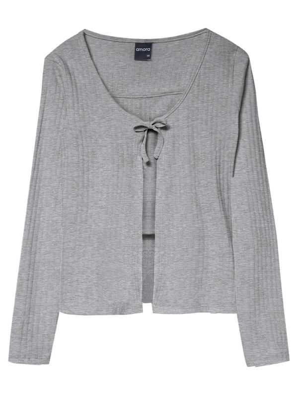 Amora - Conjunto Twin Set Teen Cinza