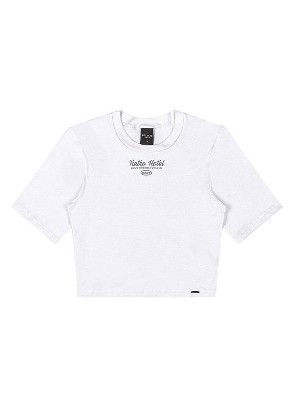 Rezzato - Cropped Estampa Retrô Teen Feminino Branco