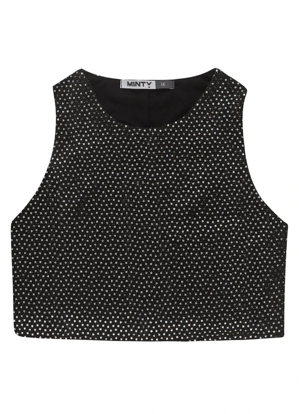 Minty - Cropped Juvenil em Lantejoula Preto 5