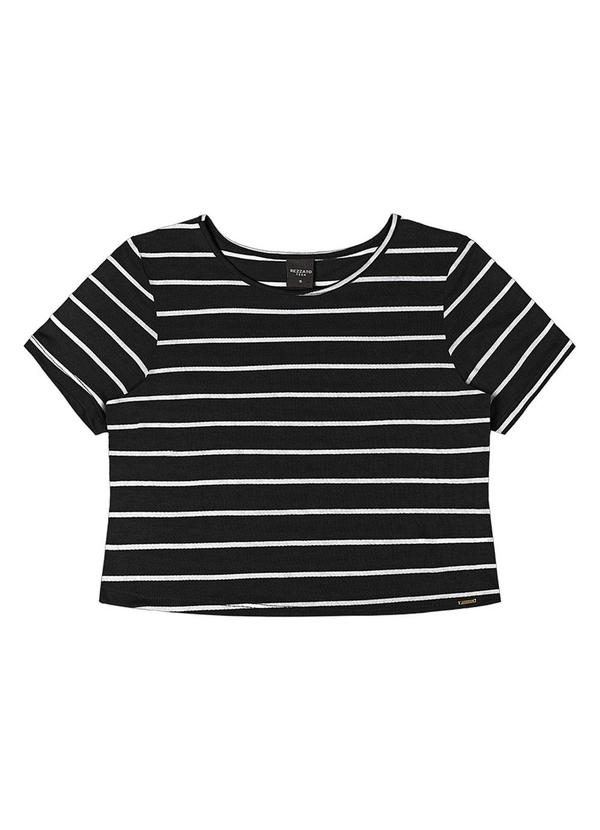 Rezzato - Cropped Listrado Teen Feminino Preto