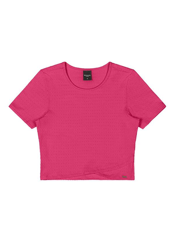 Rezzato - Cropped Textura Poá Teen Feminino Rosa