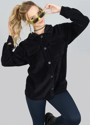 Soft Bonni - Jaqueta Teen Unissex Cotelê Preto - SOFT BONNI