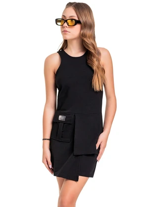 Gloss - Macaquinho em Molecotton Juvenil Preto - GLOSS