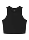 Outlet - Regata Cropped Canelada Teen Feminino Branco - variação: Preto
