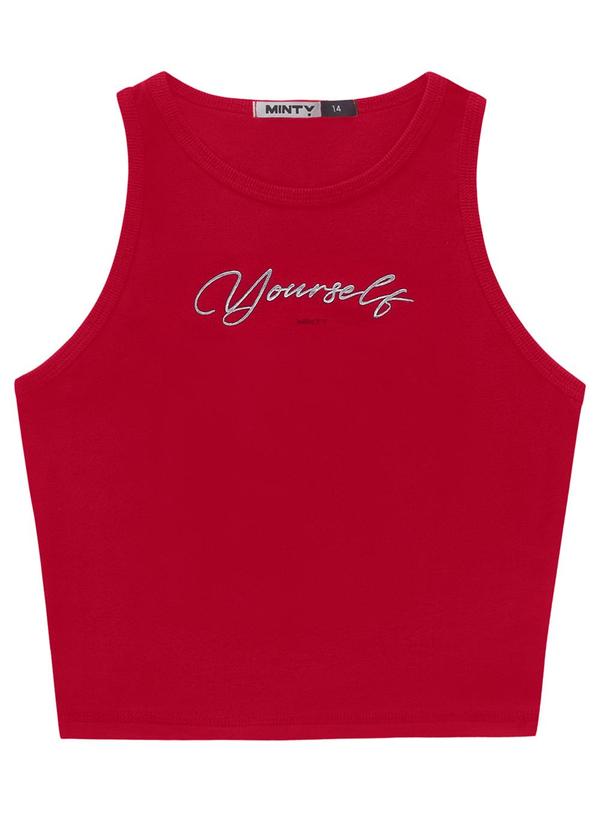 Minty - Regata Cropped Juvenil Feminina Vermelho