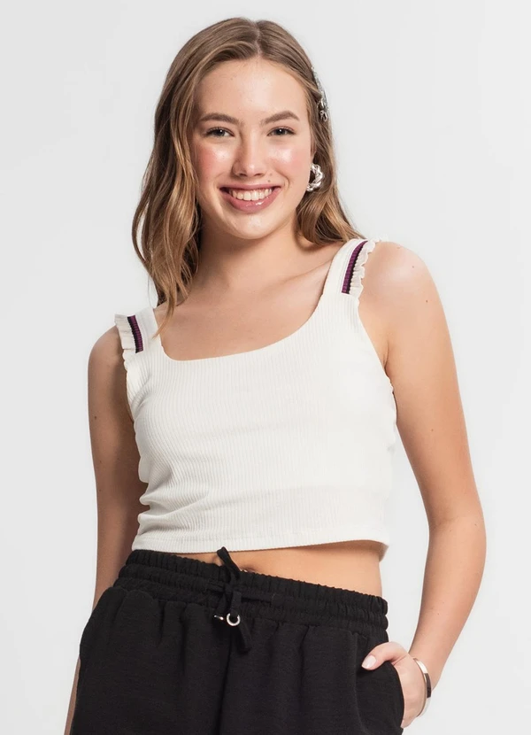 Minty - Regata Juvenil Feminina em Ribana Canelada Bege