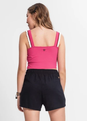 Minty - Regata Juvenil Feminina em Ribana Canelada Rosa - MINTY