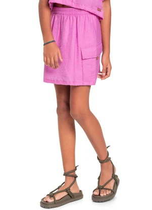 Gloss - Saia em Tecido Juvenil Rosa - GLOSS