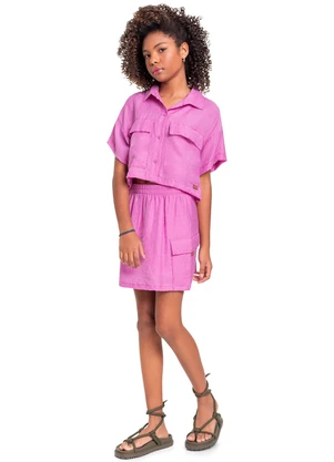 Gloss - Saia em Tecido Juvenil Rosa - GLOSS
