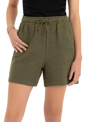 Malwee Kids - Short Amplo Texturizado Teen Verde Militar - MALWEE KIDS