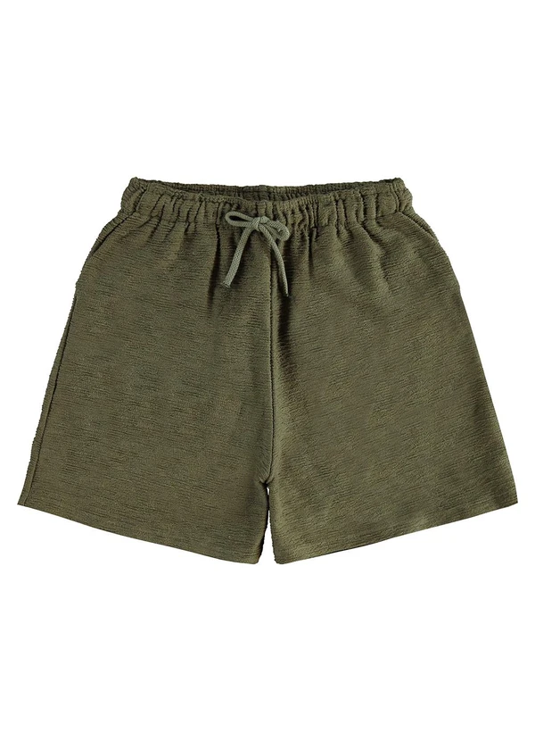 Malwee Kids - Short Amplo Texturizado Teen Verde Militar 3