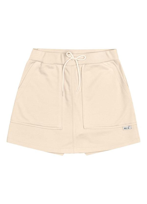 Gloss - Short-Saia Básico em Moletom Juvenil Bege