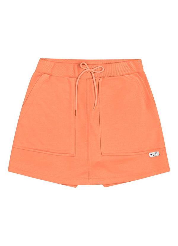 Gloss - Short-Saia Básico em Moletom Juvenil Laranja