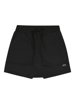 Gloss - Short-Saia Básico em Moletom Juvenil Preto - GLOSS