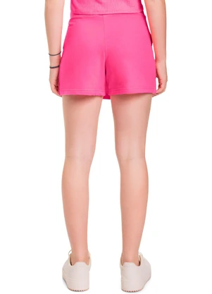 Gloss - Short-Saia Básico em Moletom Juvenil Rosa - GLOSS