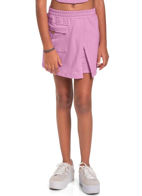 Gloss - Short-Saia Básico em Moletom Juvenil Roxo