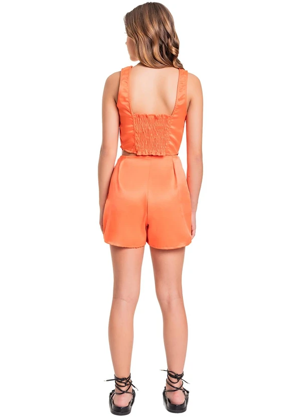 Gloss - Short-Saia em Alfaiataria Juvenil Laranja 4