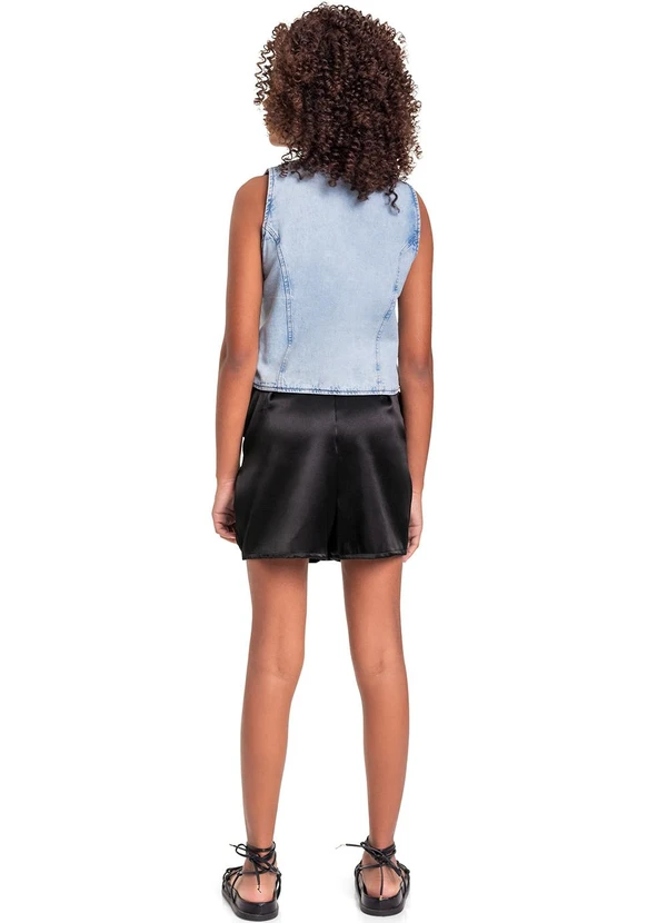 Gloss - Short-Saia em Alfaiataria Juvenil Preto 4