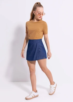 Cativa Teen - Short Saia em Jeans Azul - CATIVA TEEN