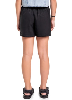 Gloss - Short-Saia em Moletom Juvenil Preto - GLOSS