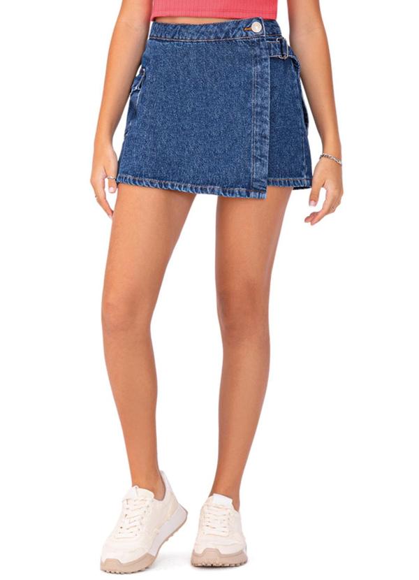 Amora - Short-Saia Jeans Teen Menina Azul