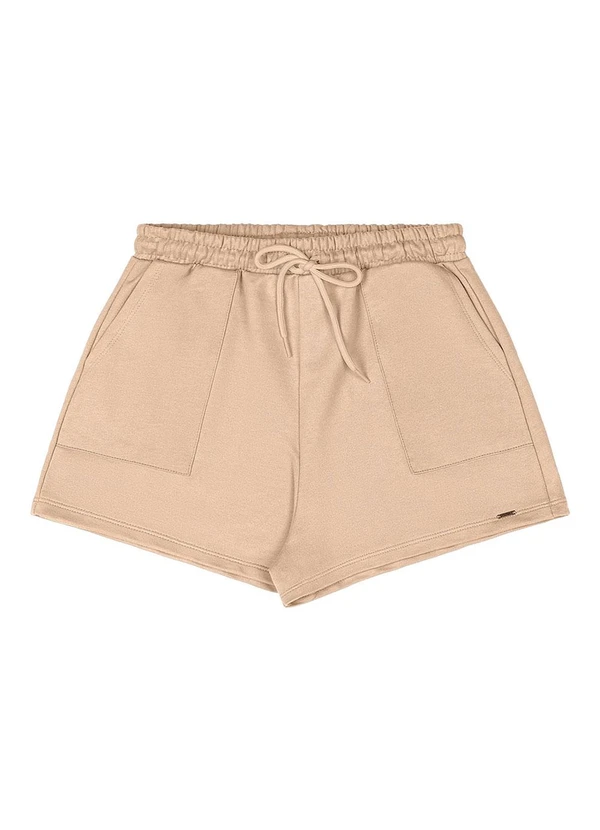 Outlet - Shorts com Bolsos Frontais Teen Feminino Bege