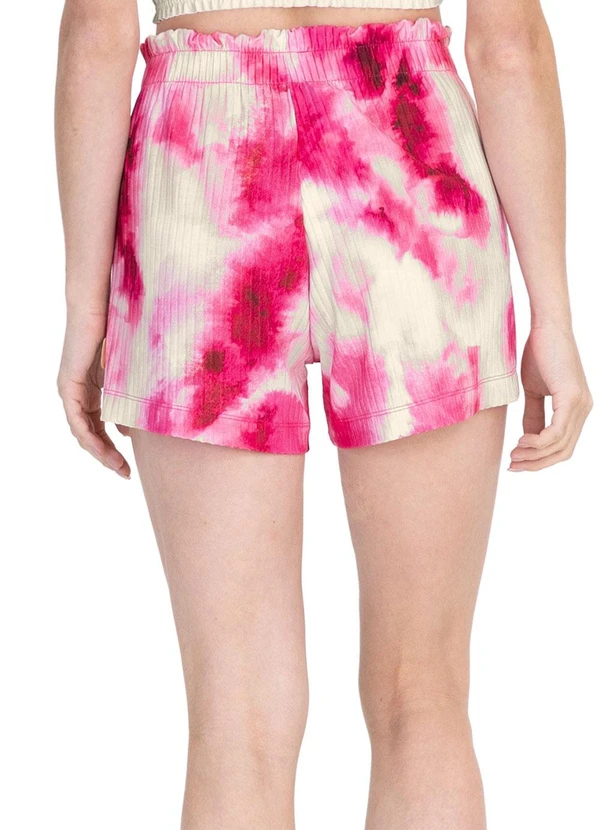 Minty - Shorts Juvenil Menina em Ribana Canelada Rosa 2