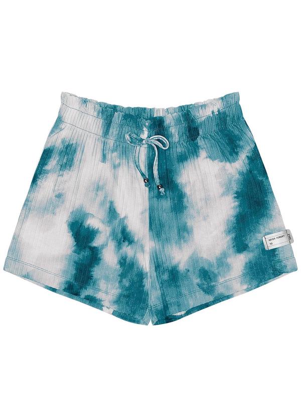 Minty - Shorts Juvenil Menina em Ribana Canelada Verde